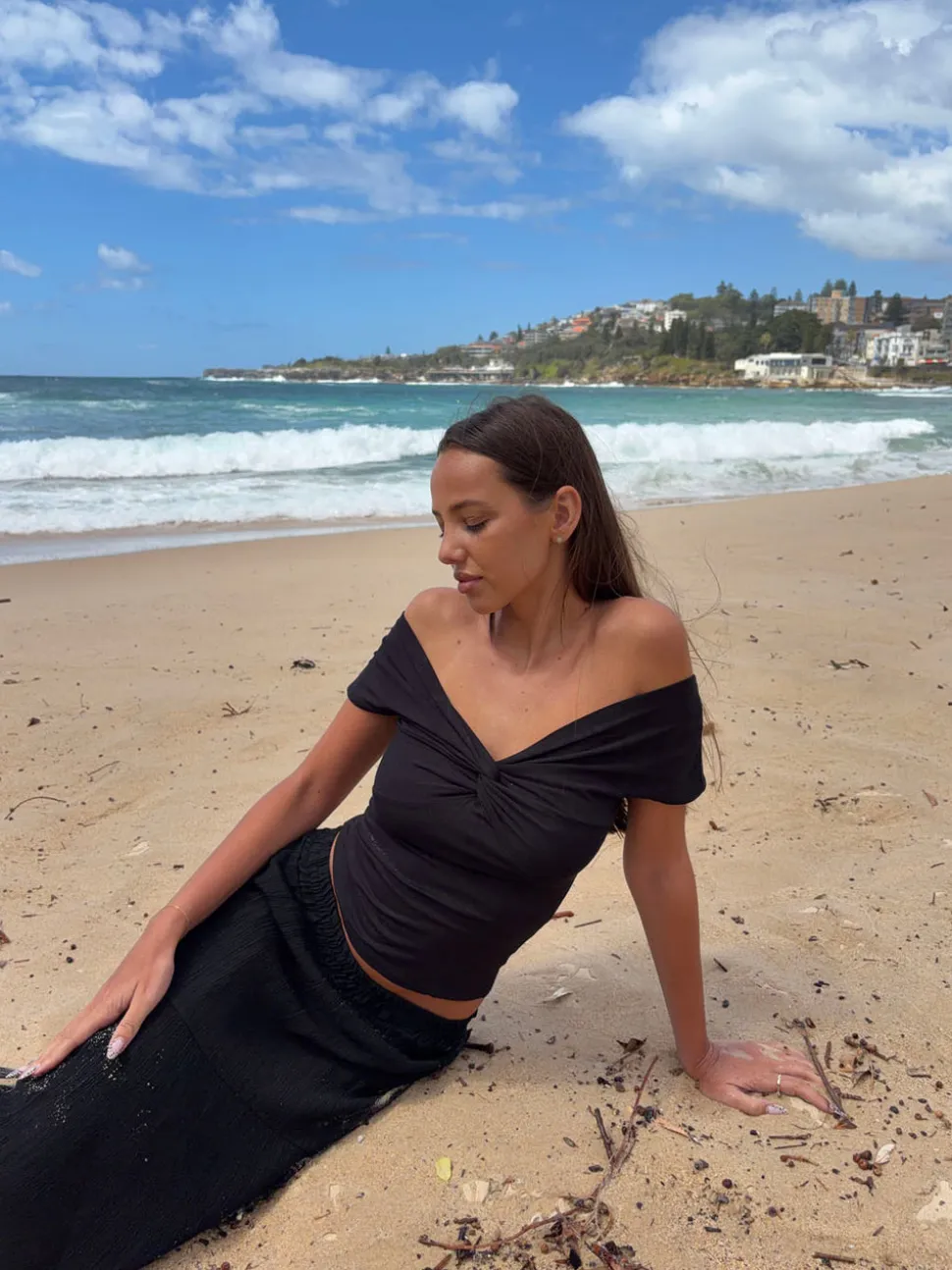 Abigail off shoulder top - Sort
