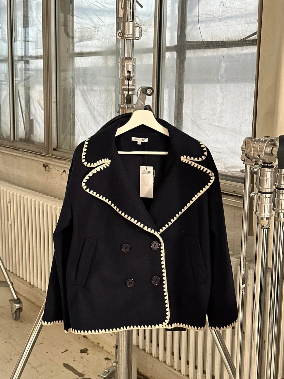 Adele jakke med stitchings - Navy
