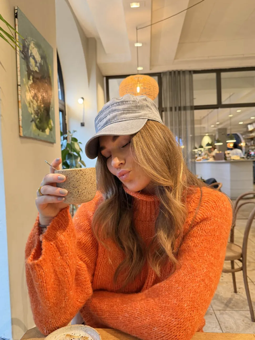 Aire striktrøje med turtleneck - Orange