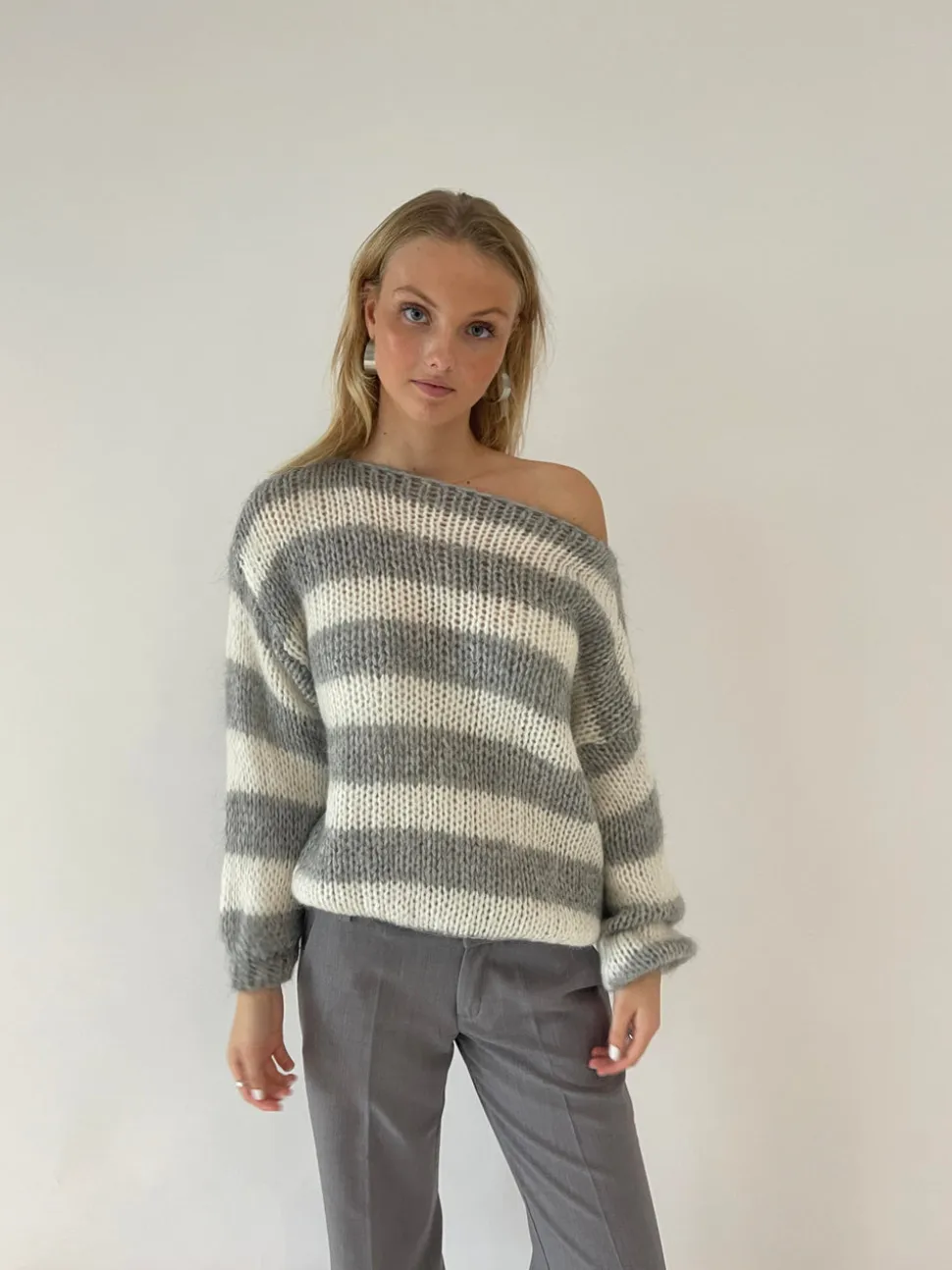 Anna Olympia striktrøje - Grå
