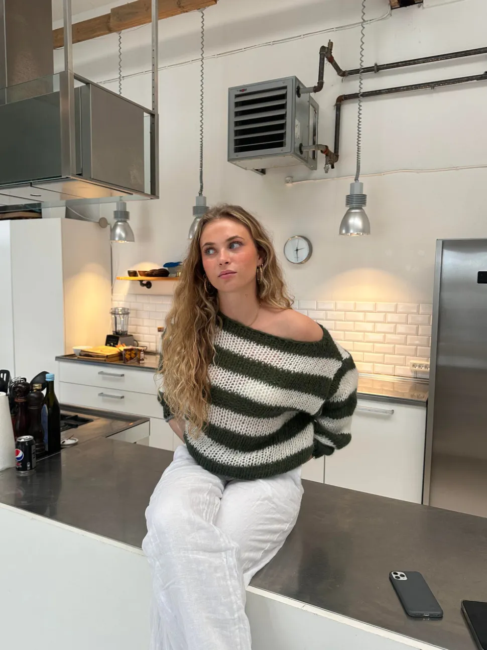 Anna Olympia striktrøje - Kaki