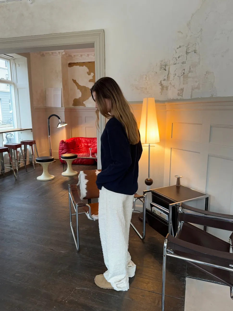 Ariana bukser med mønster - Off white
