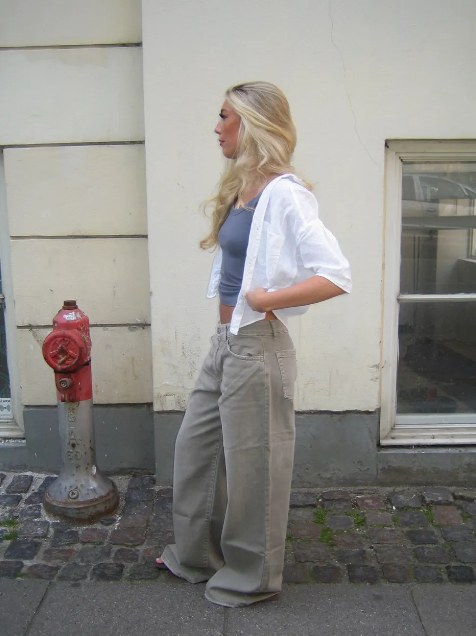 Audrey jeans - Sage grøn