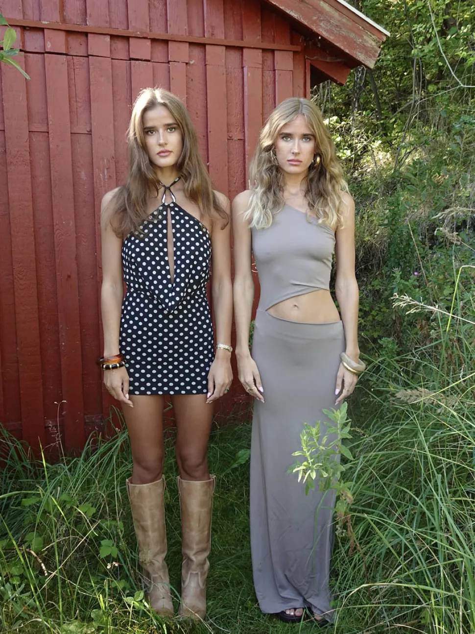 Baili maxi kjole med snit - Taupe