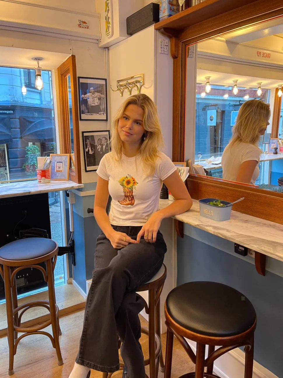 Be my sunflower baby tee - Hvid