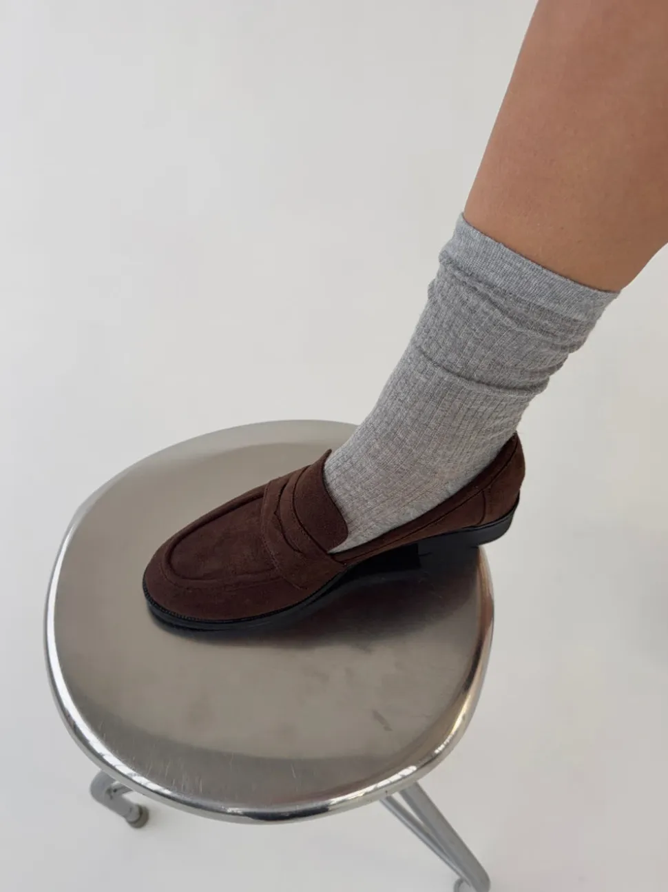 Blova loafers i imiteret læder - Brun