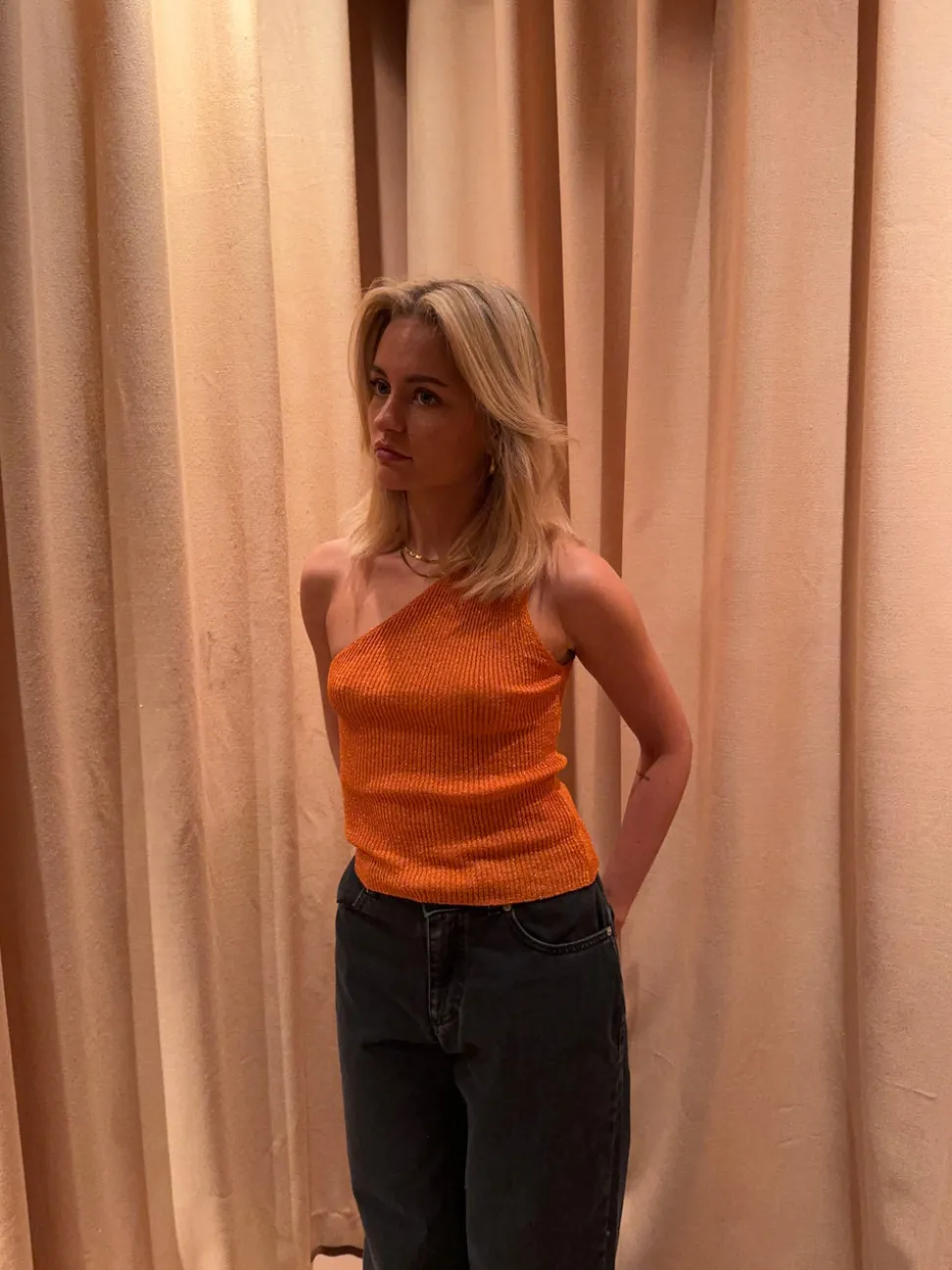 Cathie one shoulder top - Orange