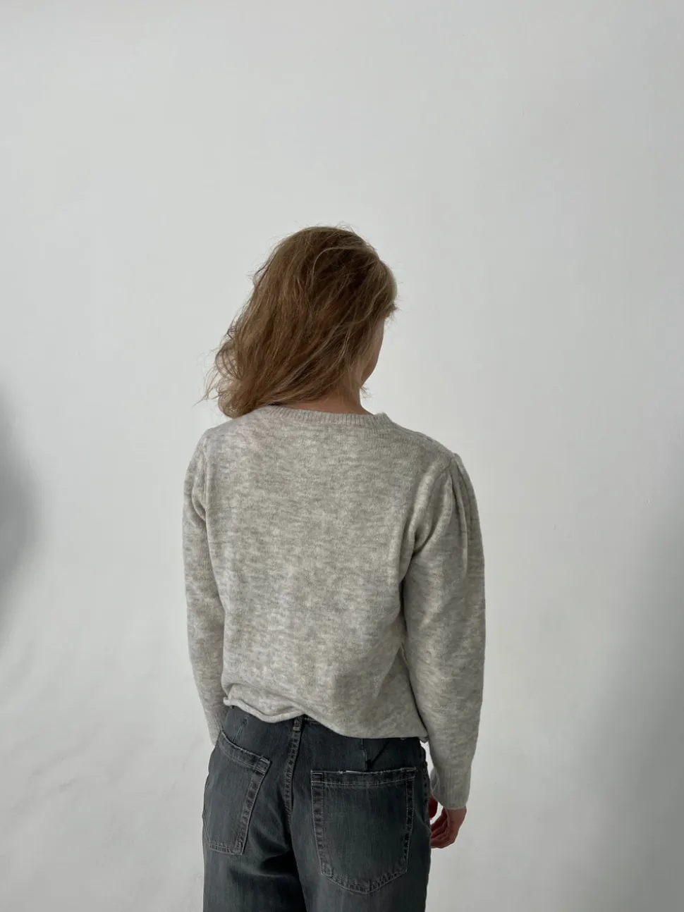Cilla strikket cardigan - Lysegrå