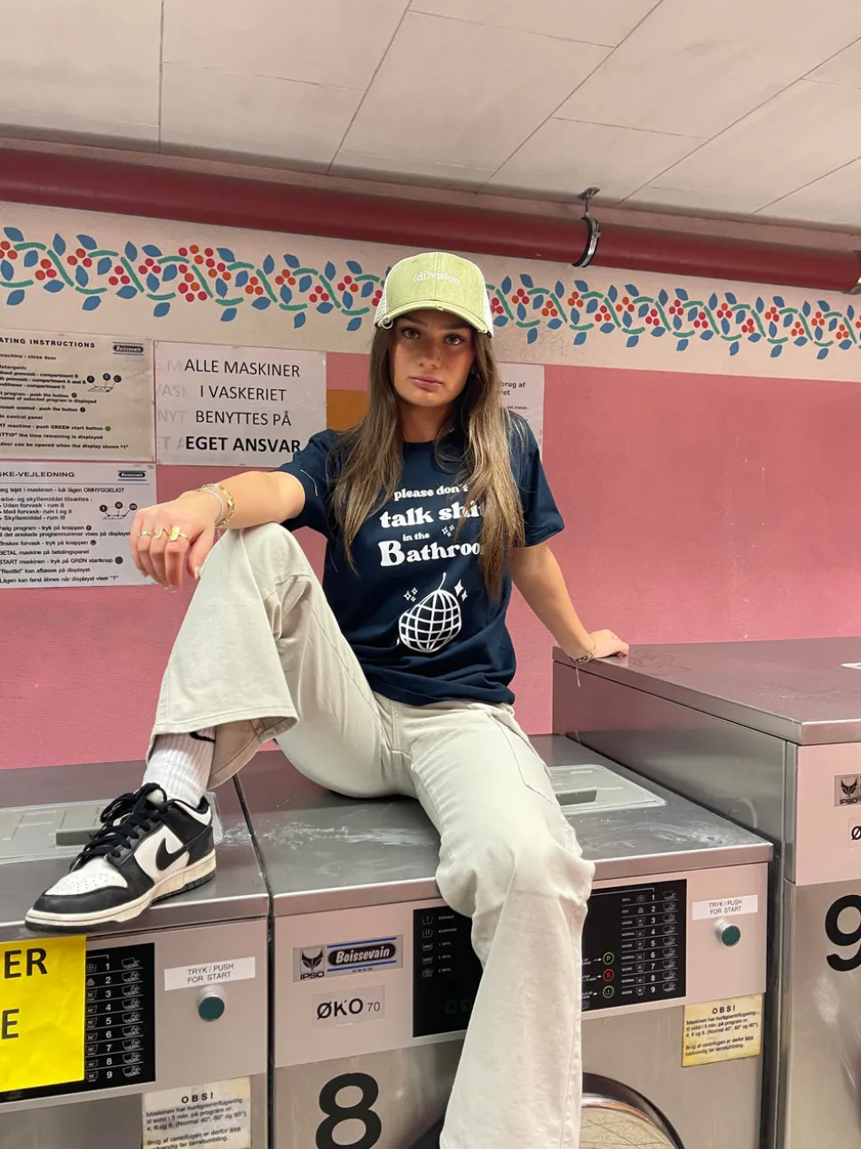 Don't talk shit oversized tee - Navy