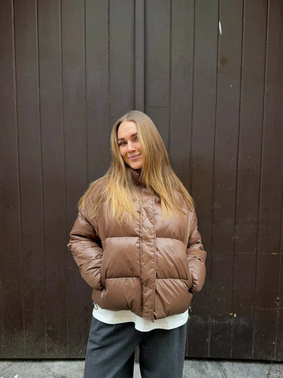 Elin pufferjakke - Brun