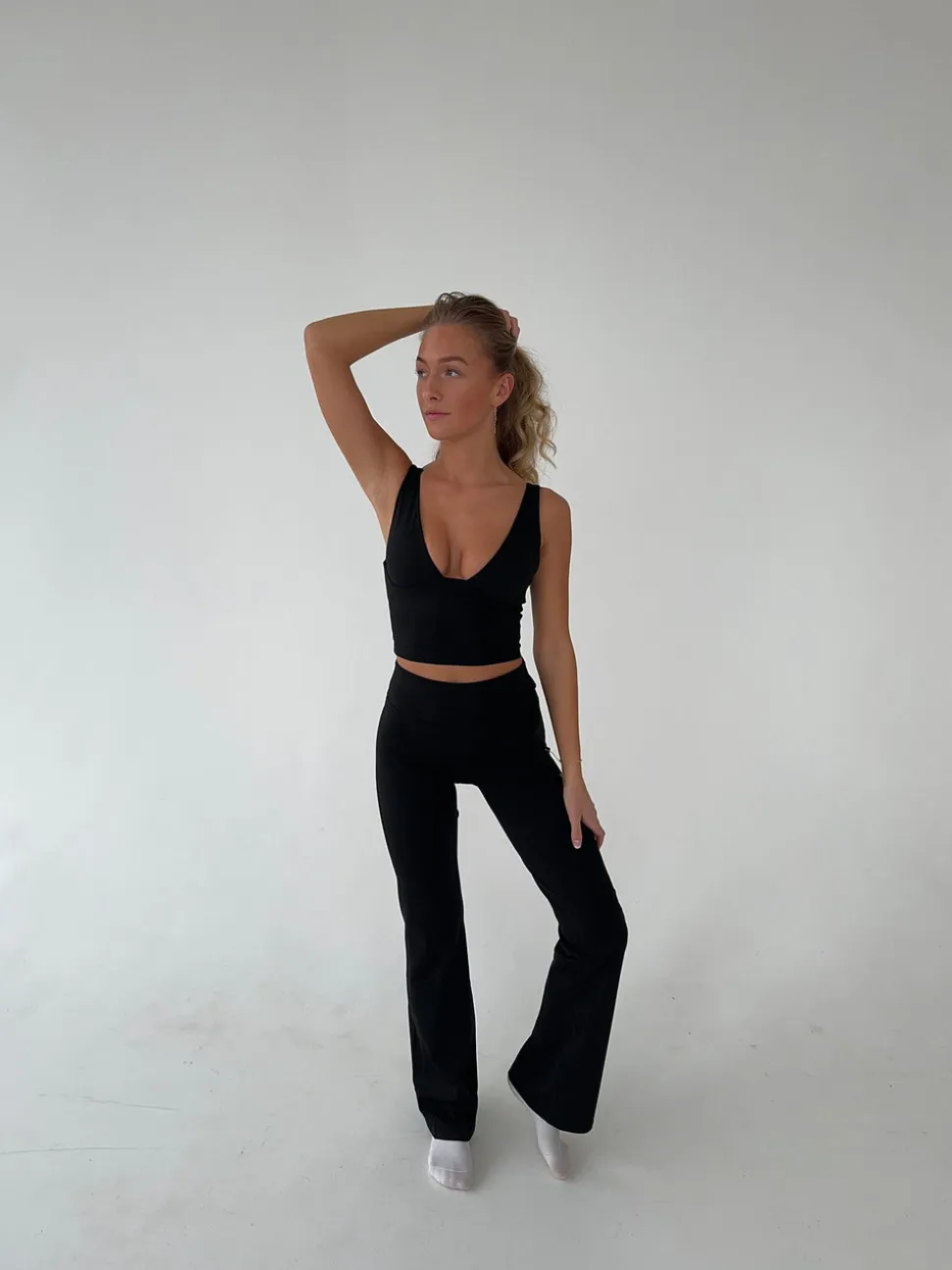 Essential flared pants - Jet black