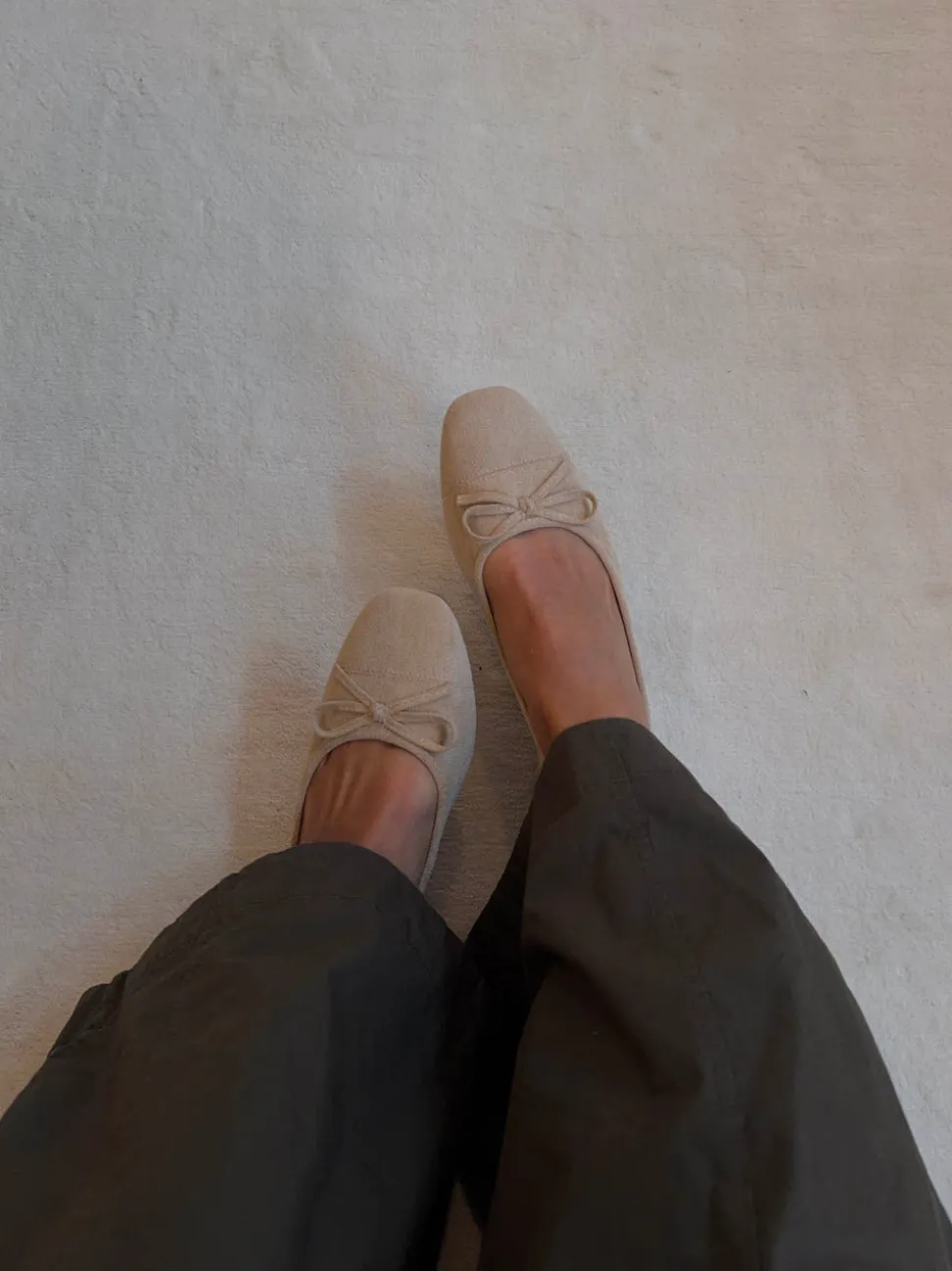 Fione ballerinaer i ruskind - Beige