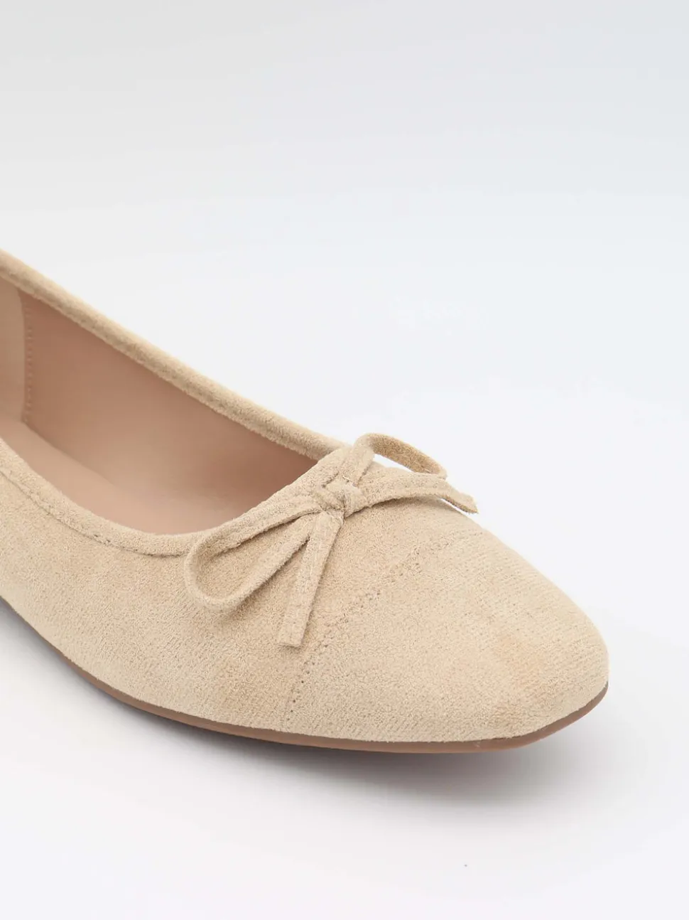 Fione ballerinaer i ruskind - Beige