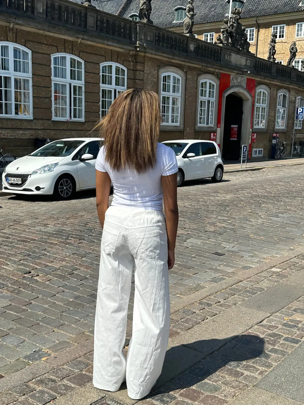 Kamila lavtaljede bukser - Off-white