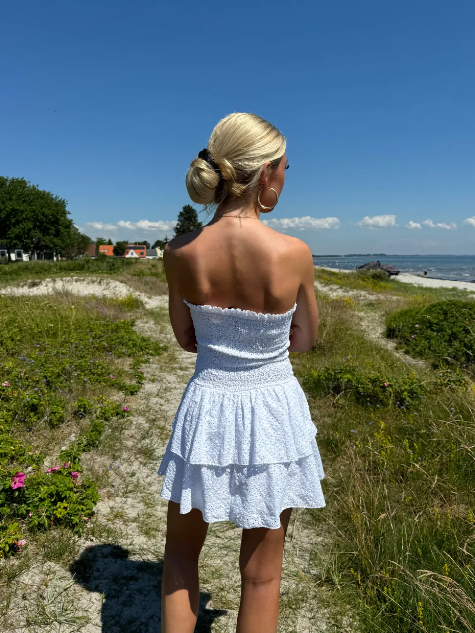 Lissy smockkjole - Hvid broderi