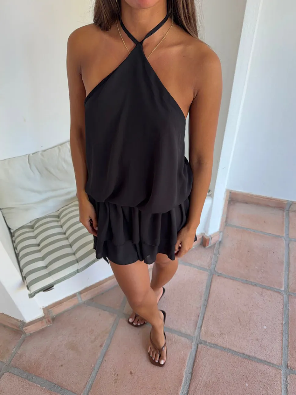 Lulitiana halterneck kjole - Sort