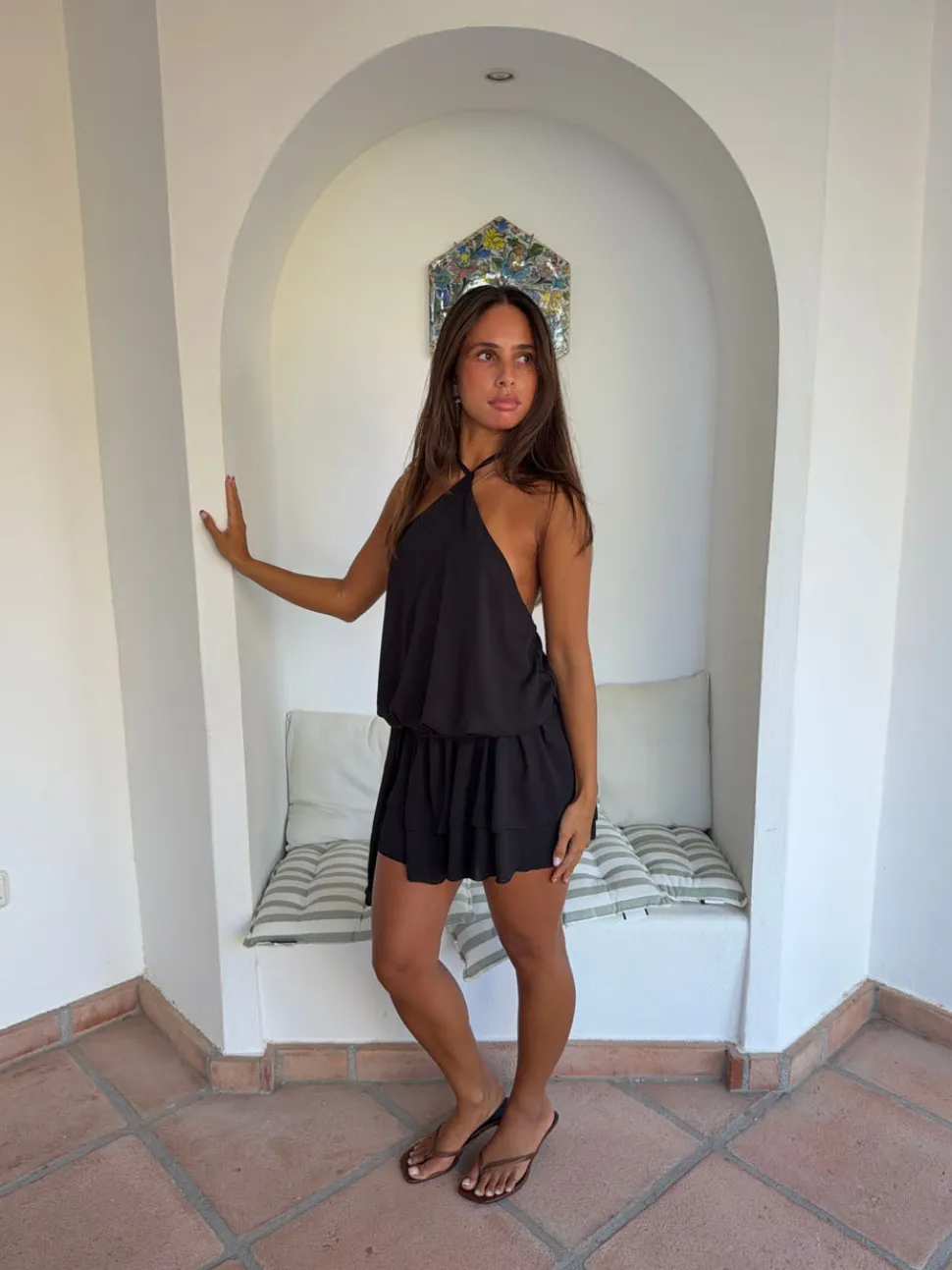 Lulitiana halterneck kjole - Sort