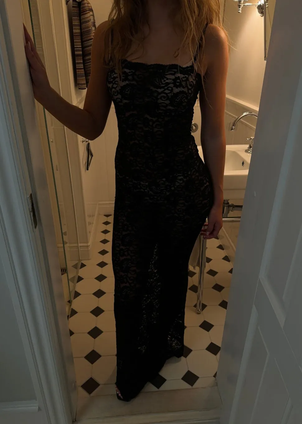 Marcy maxi blondekjole - Sort