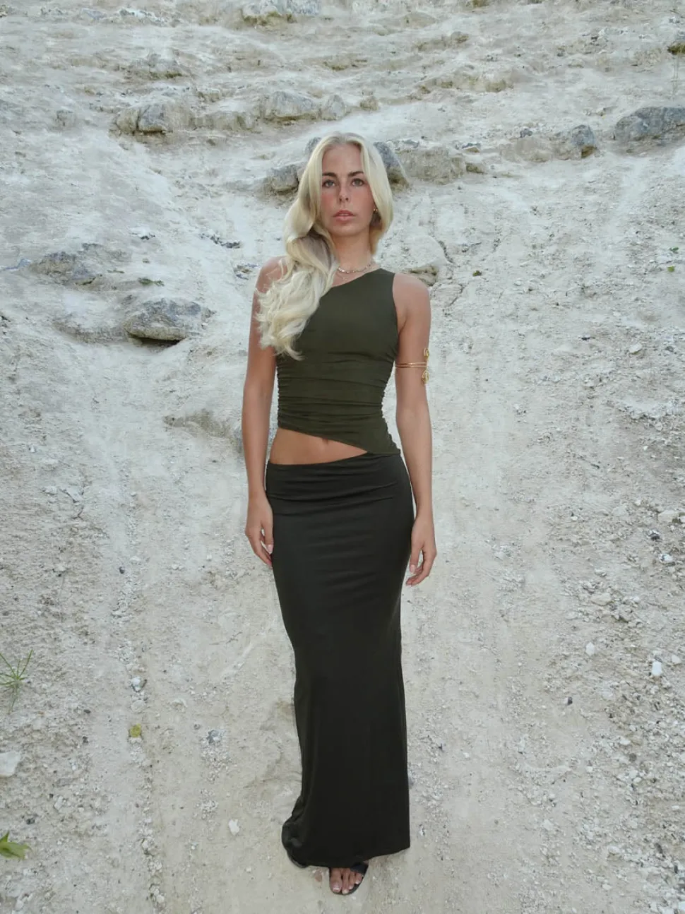 Melina maxi kjole - Mørkegrøn