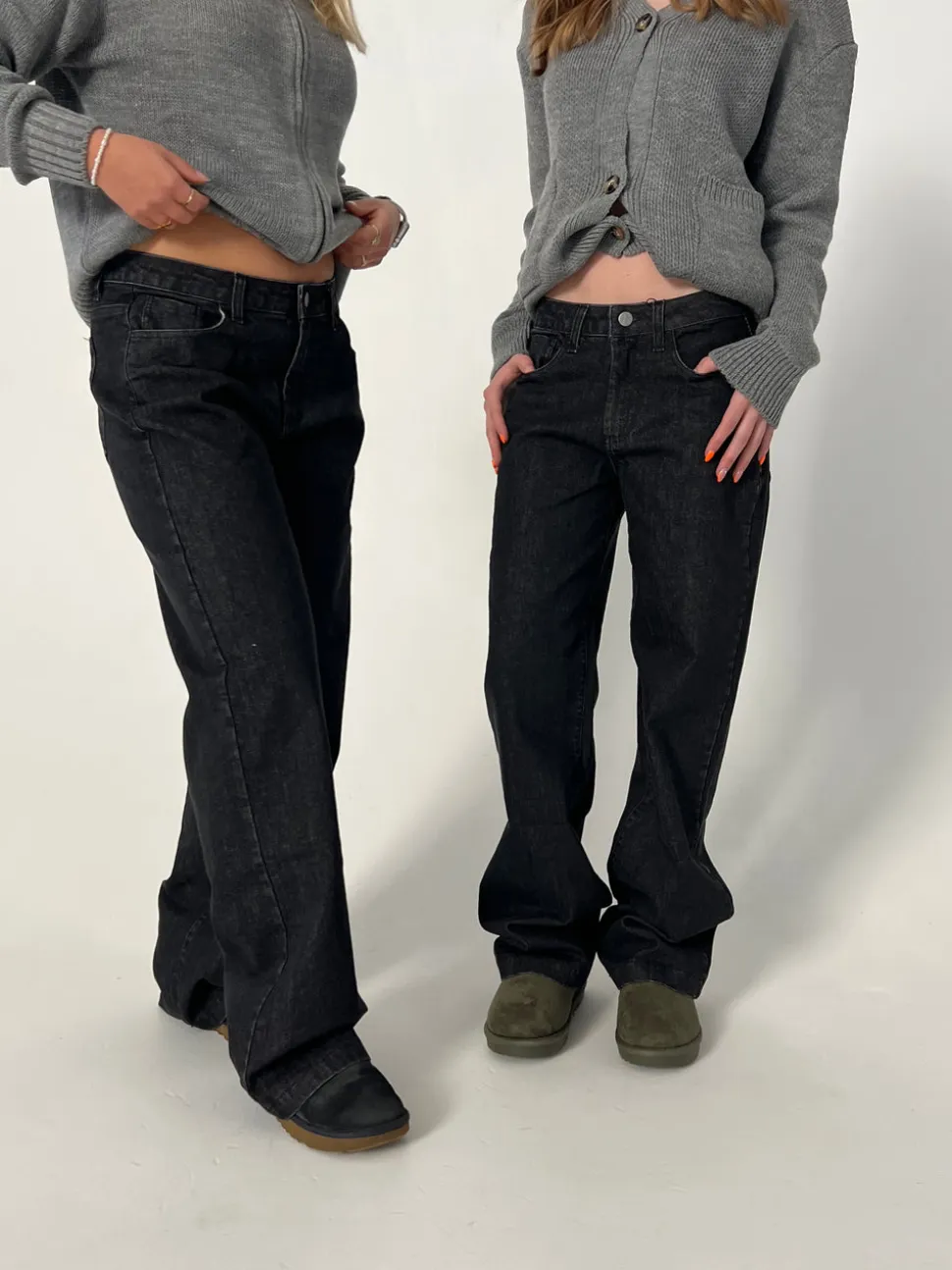 Nuna lavtaljede jeans - Sort