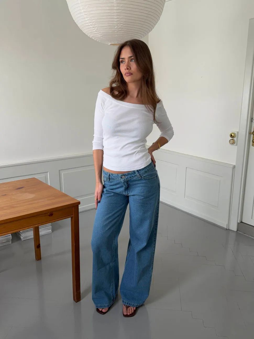 Ranya lavtaljede jeans - Blå