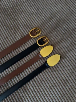 Sleek bælte - Brun/guld