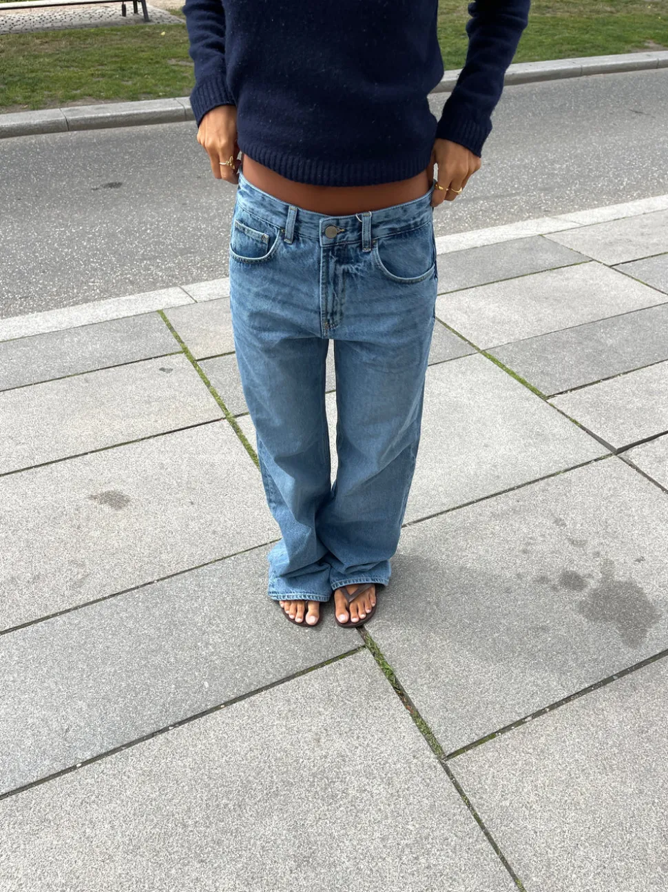 Star jeans med hvide stjerner - Lys denim