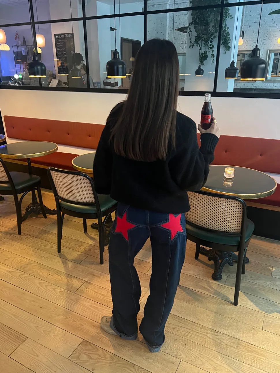 Star jeans med rød stjerne - Mørk denim