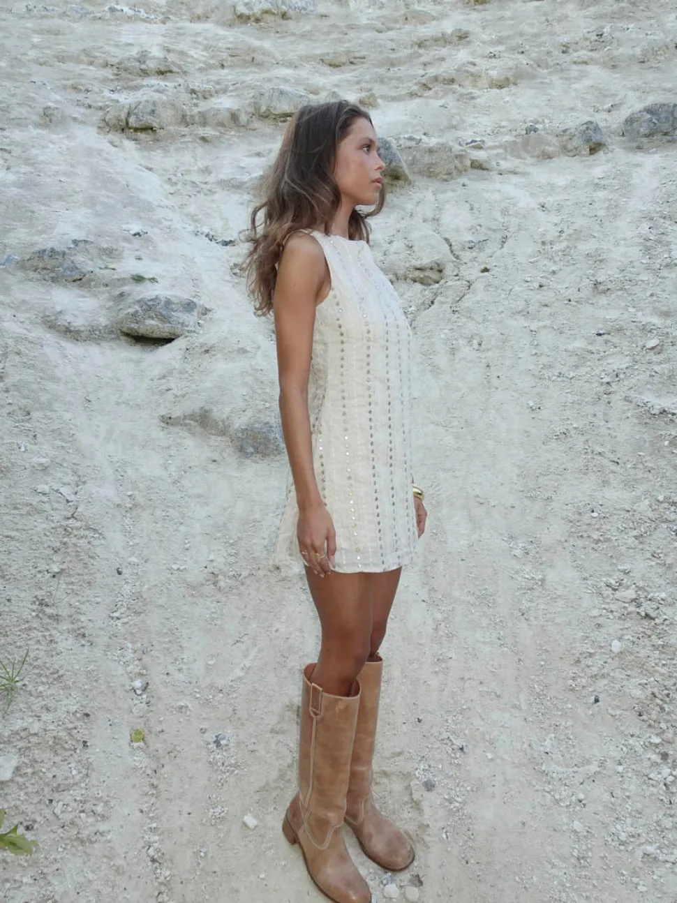 Tassy minikjole - Beige