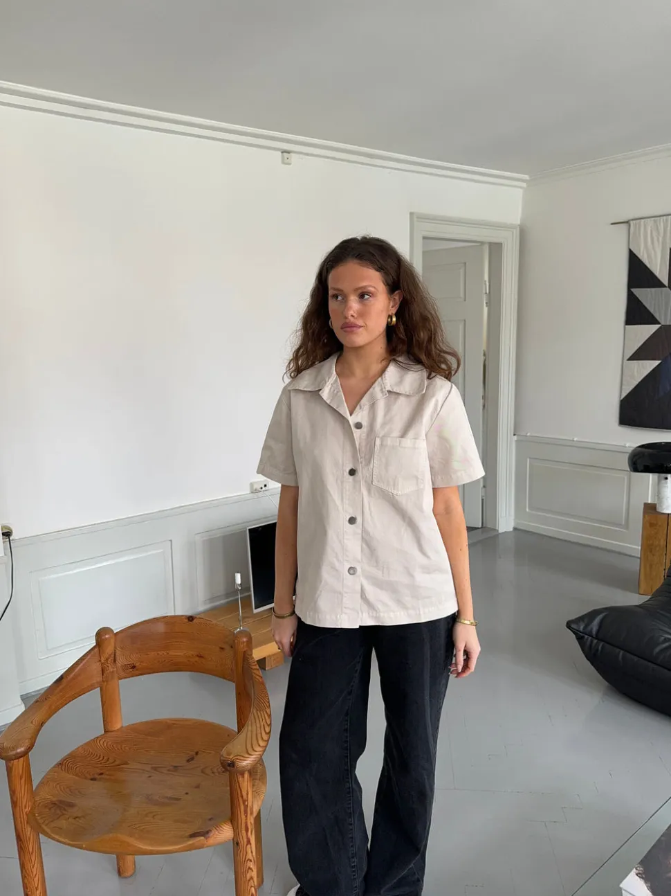 Trana kortærmet skjorte - Beige