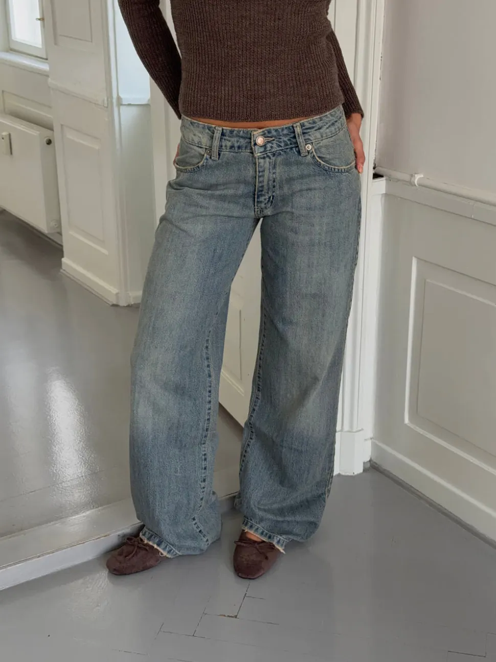 Tuva lavtaljede jeans - Lys denim