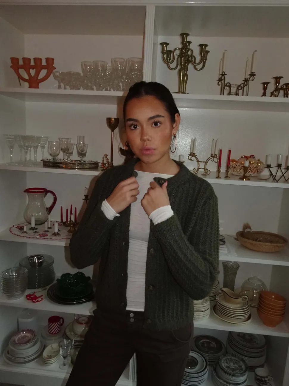 Vincent strikket cardigan - Mørkegrøn
