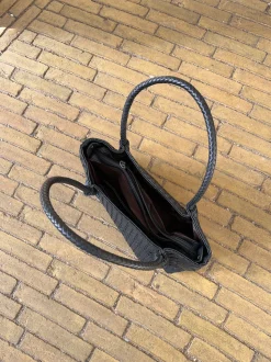 Vitoria flettet skuldertaske - Sort
