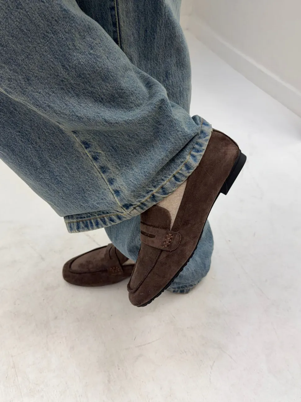 Watson loafers i ruskind - Mørkebrun