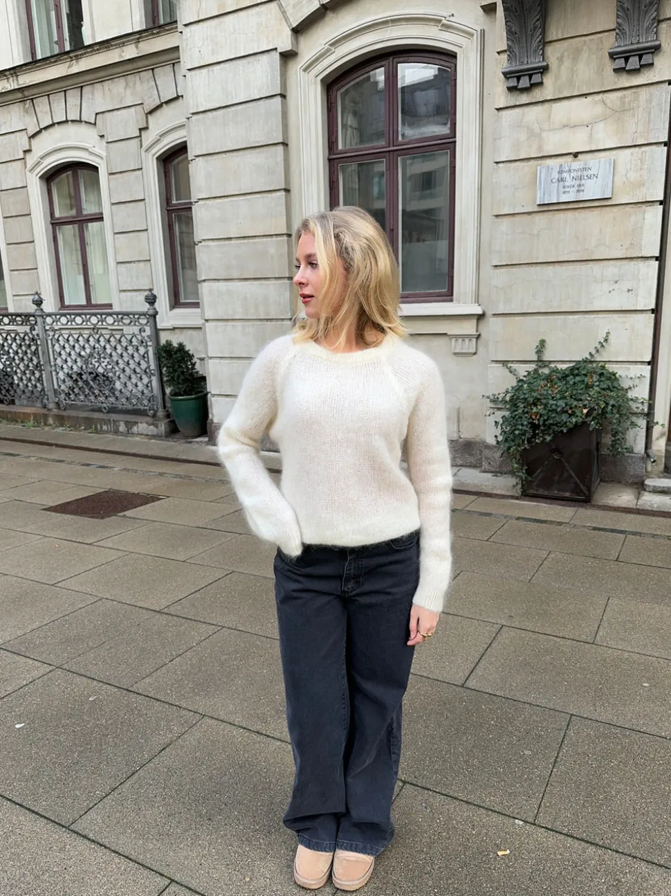 Zuzanna mohair striktrøje - Hvid